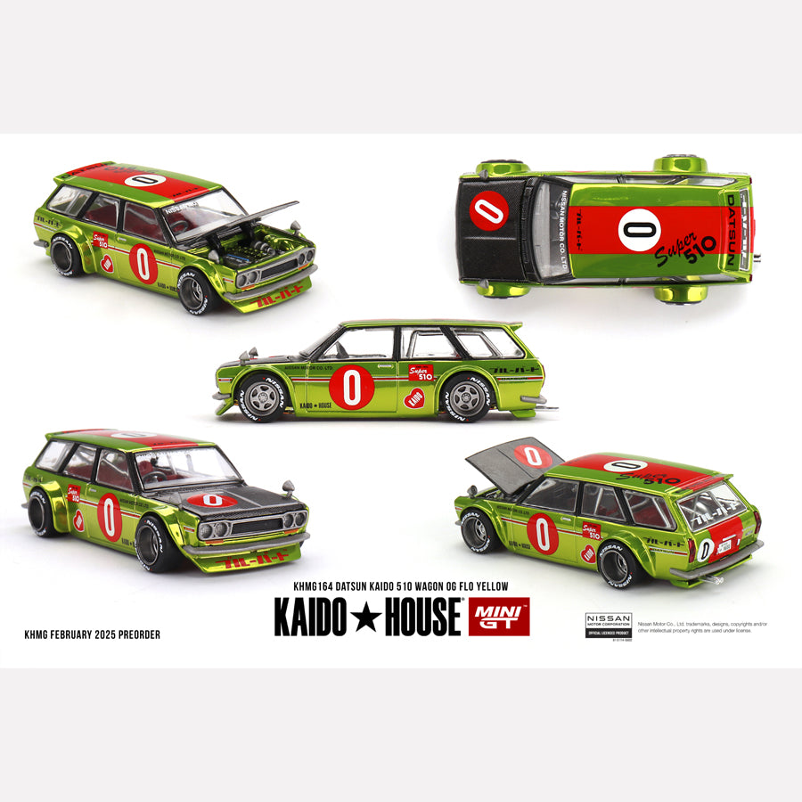 MiniGT KAIDO HOUSE Datsun KAIDO 510 Wagon OG Flo Yellow