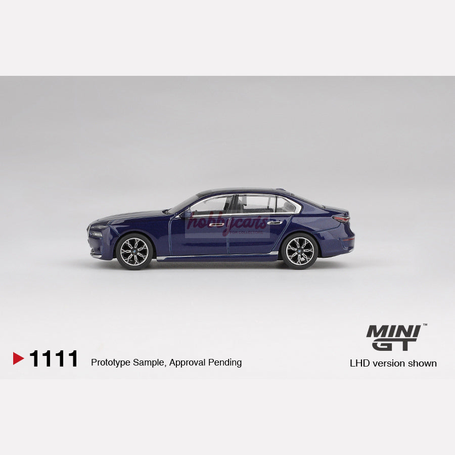 MiniGT #1111 BMW i7 xDrive60 Tanzanite Blue Metallic
