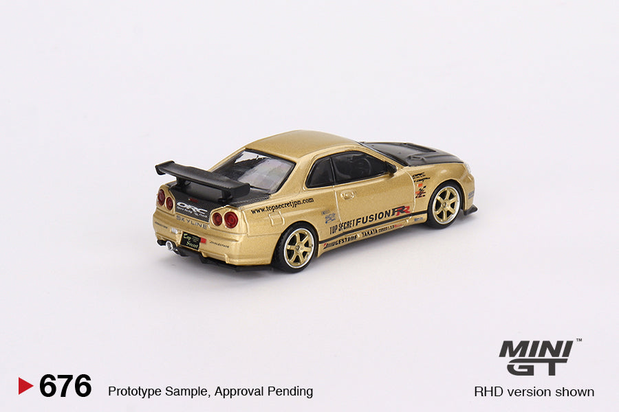 MiniGT #676 Nissan Skyline GT-R (R34) Top Secret Top Secret Gold Japan Exclusive