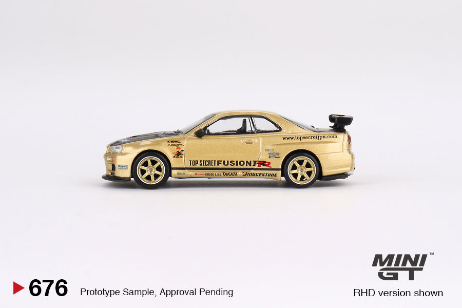 MiniGT #676 Nissan Skyline GT-R (R34) Top Secret Top Secret Gold Japan Exclusive