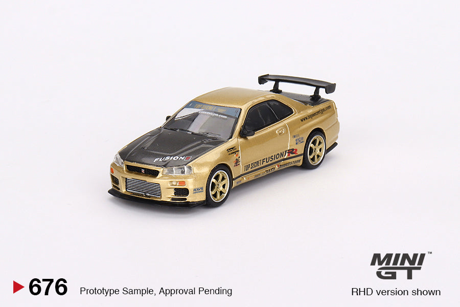 MiniGT #676 Nissan Skyline GT-R (R34) Top Secret Top Secret Gold Japan Exclusive