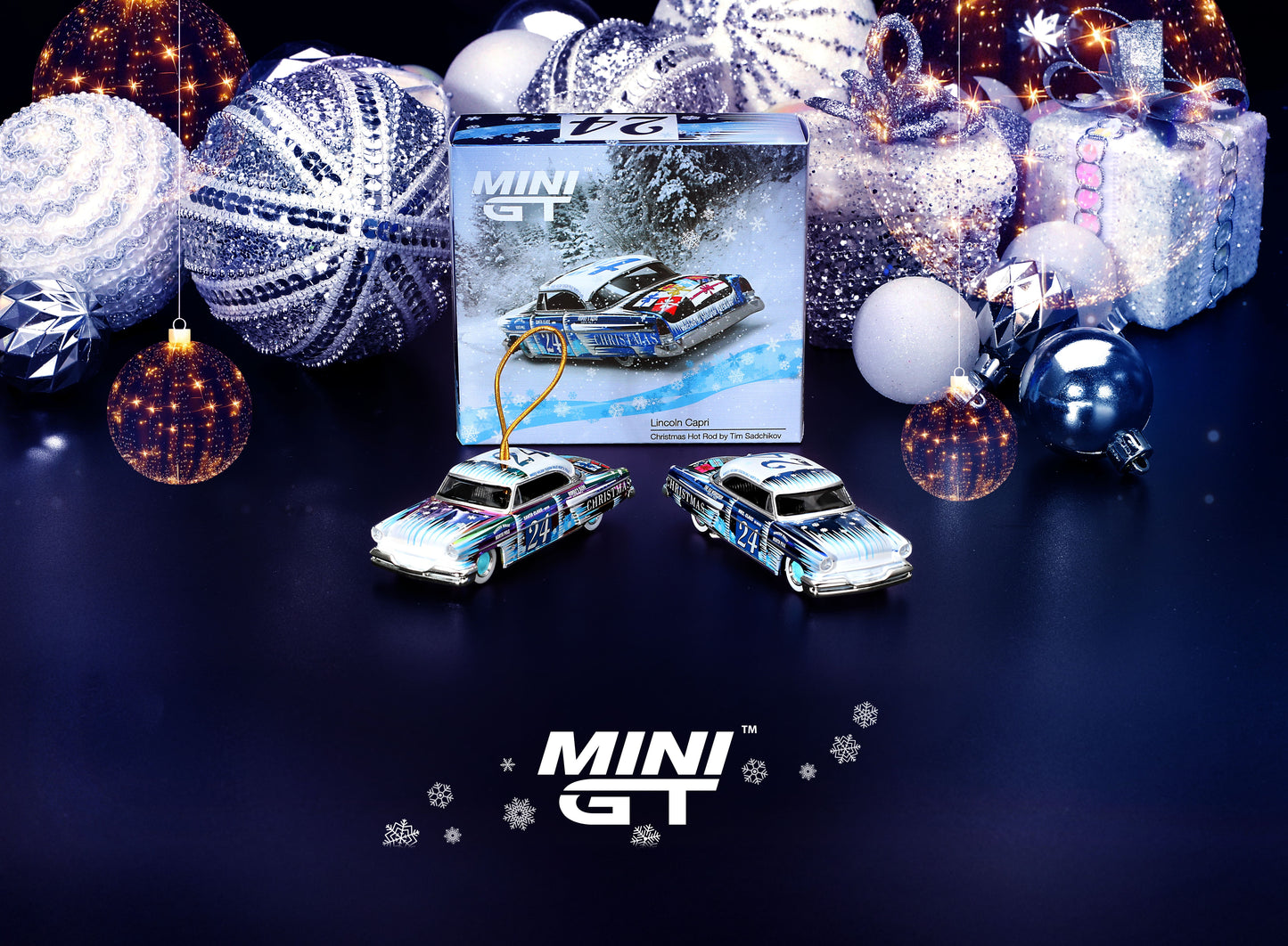 MiniGT #888 Lincoln Capri Christmas Hot Rod by Tim Sadchikov 2024 Christmas Edition