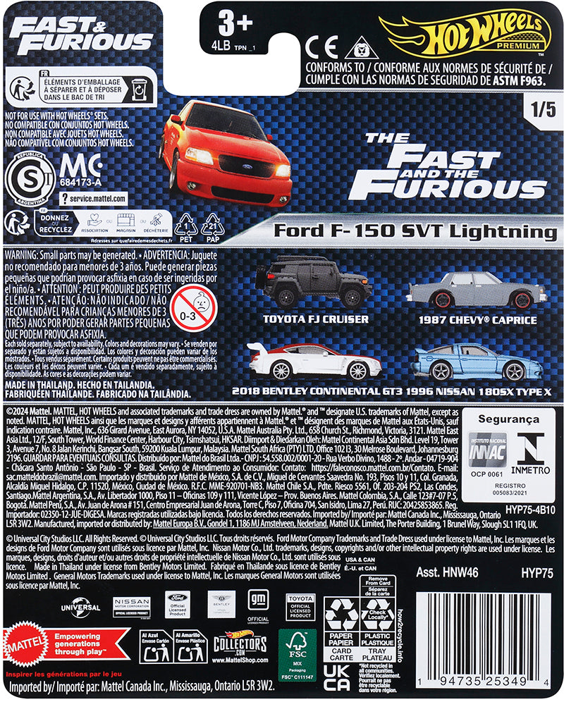 [PREORDER] Hot Wheels [2024 Fast & Furious] Mix 4, Set of 5 Cars