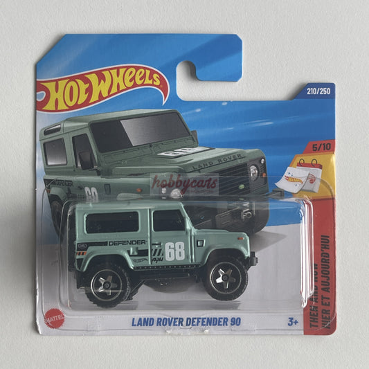 Hot Wheels Land Rover Defender 90 (Green) Short Card (Damaged) Then And Now 210/250