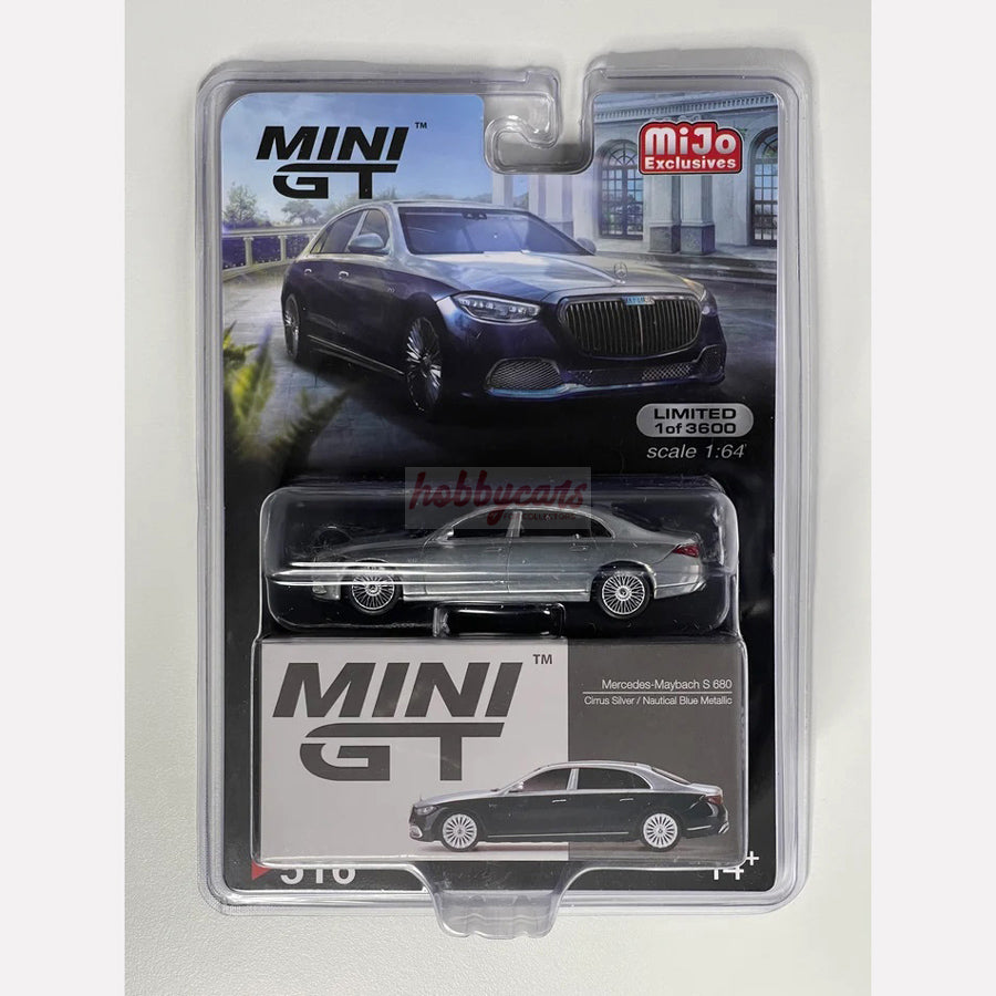 MiniGT 516 Mercedes-Maybach S680 Cirrus Silver / Nautical Blue Metallic (Blister) CHASE