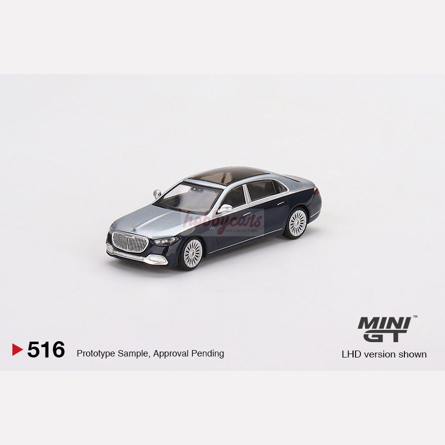 MiniGT 516 Mercedes-Maybach S680 Cirrus Silver / Nautical Blue Metallic (Blister) CHASE