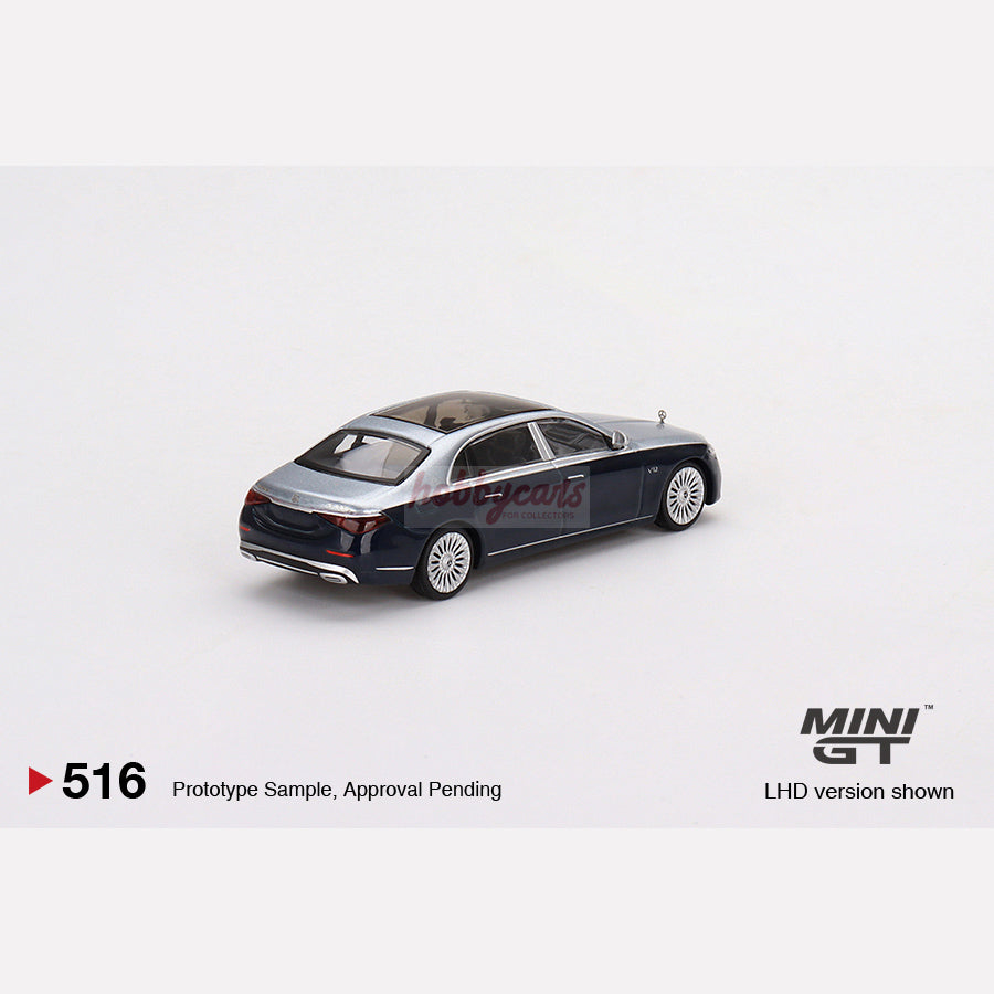 MiniGT 516 Mercedes-Maybach S680 Cirrus Silver / Nautical Blue Metallic (Blister) CHASE