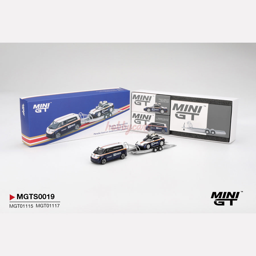 MiniGT Porsche 911 Dakar #718 / Volkswagen ID. Buzz Porsche Centrum Gelderland Roughroads Set (MGTS0019)