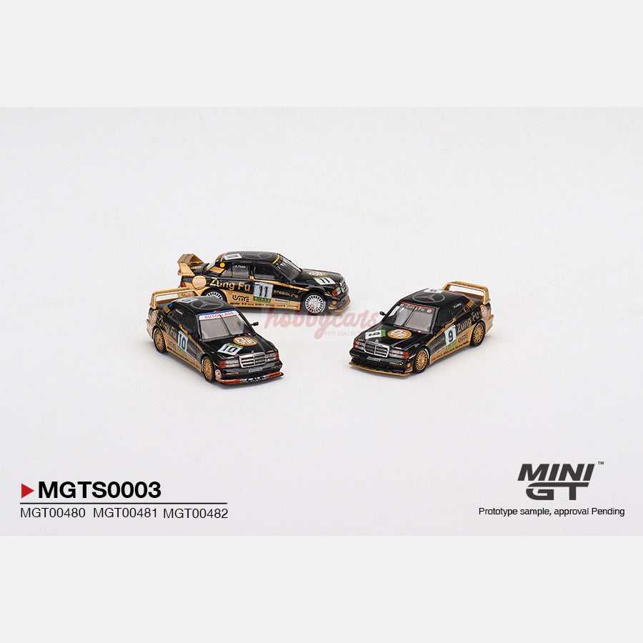 MiniGT Mercedes-Benz 190E 2.5-16 Evolution II 1991 Macau Guia Race of Macau AMG/Zung Fu 3 Cars Set (MGTS0003)