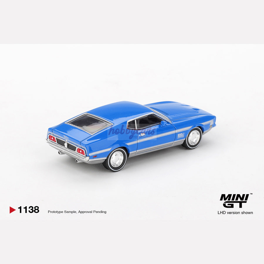MiniGT #1138 Ford Mustang Mach 1 Grabber Blue (LHD)