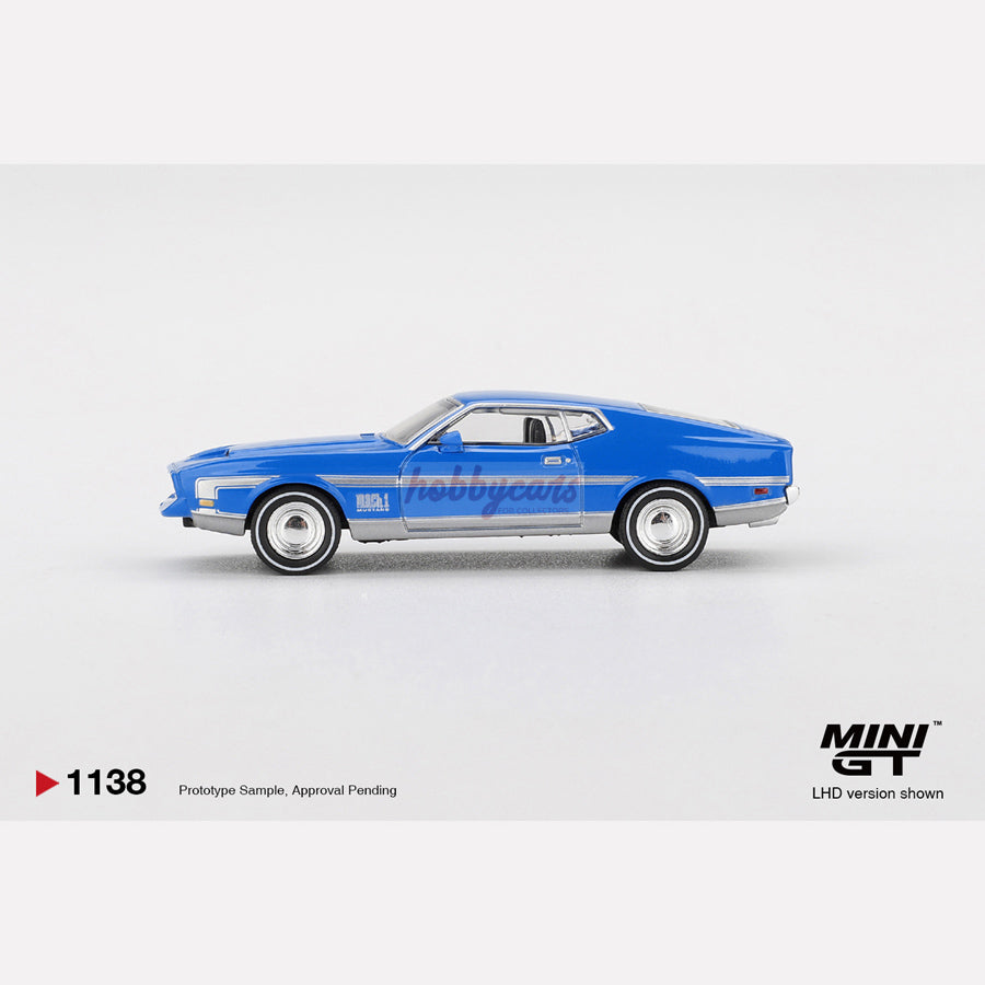 MiniGT #1138 Ford Mustang Mach 1 Grabber Blue (LHD)