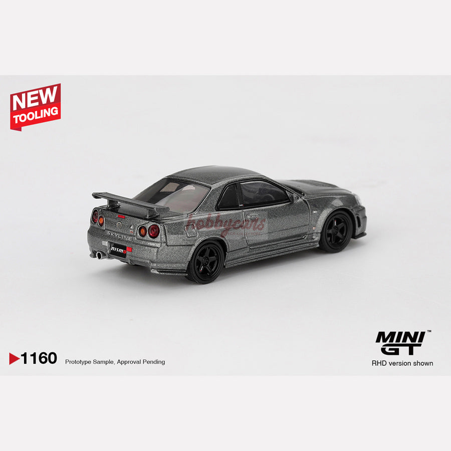 MiniGT #11160 Nissan Skyline GT-R Dark Metal Gray (NISMO BNR34 CRS Version) (RHD)