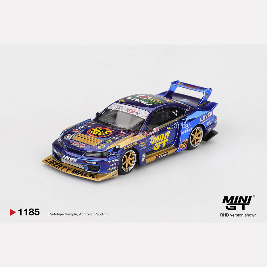 MiniGT #1185 Nissan LB-Super Silhouette S15 SILVIA #555 Team MINI GT Liberty Walk 2025 Formula Drift Halloween Special (RHD)