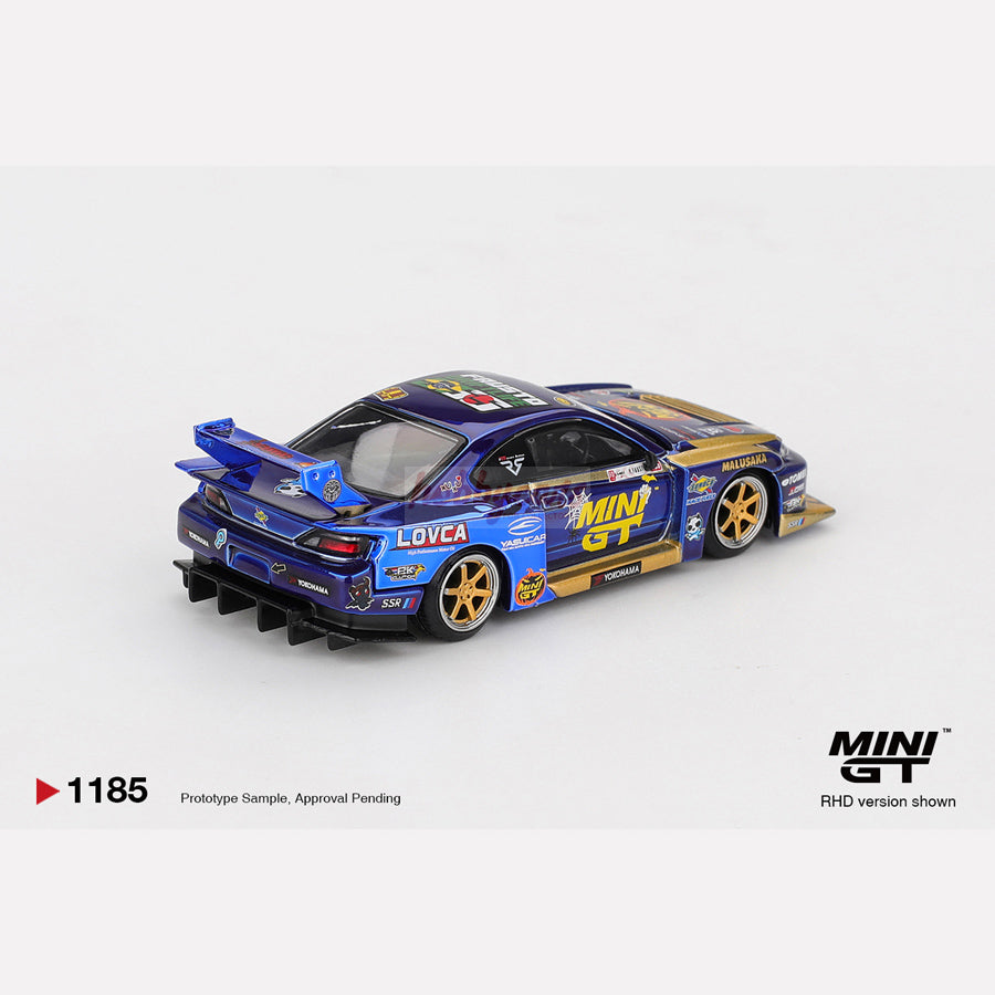 MiniGT #1185 Nissan LB-Super Silhouette S15 SILVIA #555 Team MINI GT Liberty Walk 2025 Formula Drift Halloween Special (RHD)