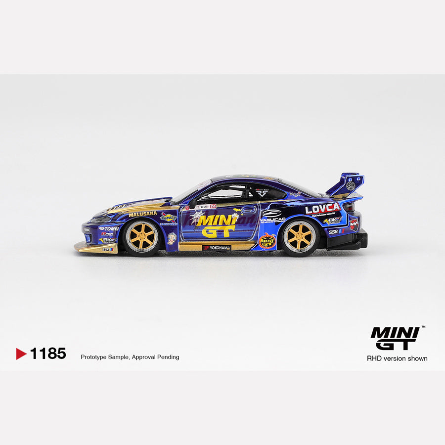 MiniGT #1185 Nissan LB-Super Silhouette S15 SILVIA #555 Team MINI GT Liberty Walk 2025 Formula Drift Halloween Special (RHD)