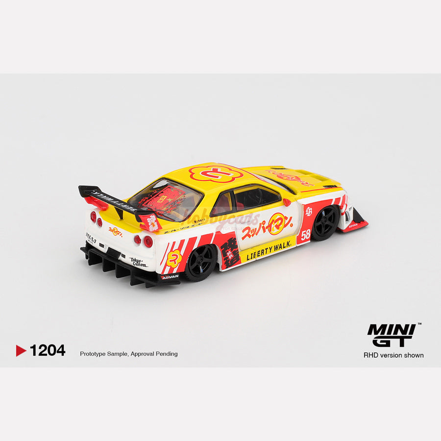 MiniGT #1204 Nissan LB-ER34 Super Silhouette SKYLINE Suppaiman Okinawa (Blister)