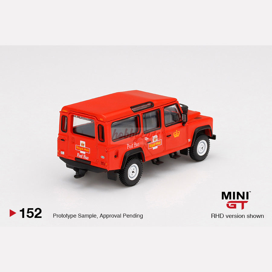 MiniGT #152 Land Rover Defender 110 UK Royal Mail Post Bus (RHD)