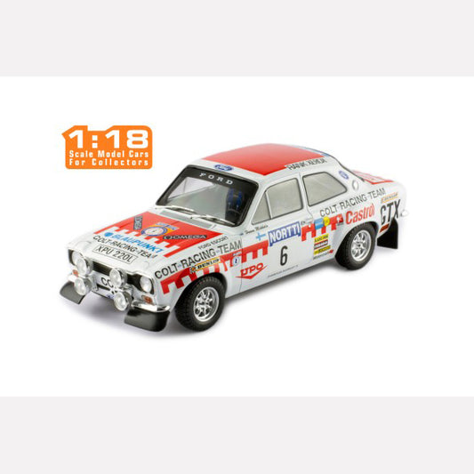 IXO 1:18 FORD ESCORT MK I RS 1600 #6 H.Mikkola - J.Davenport Rally 1000 Lakes 1974