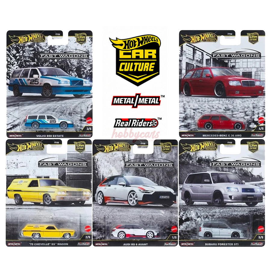 Hot Wheels [2025 Fast Wagons] Set of 5 Cars