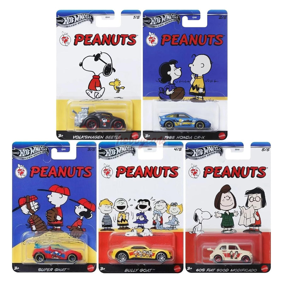 Hot Wheels [2025 Peanuts Series] Set of 5 Cars
