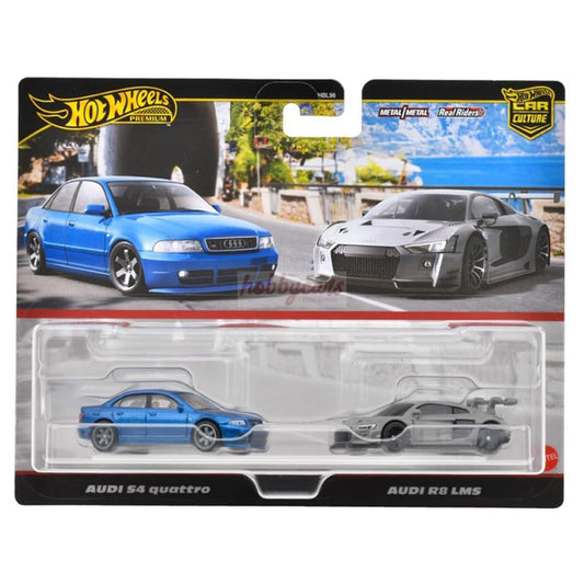 Hot Wheels 2 Twin Pack Audi S4 Quattro, Audi R8 LMS (Damaged)