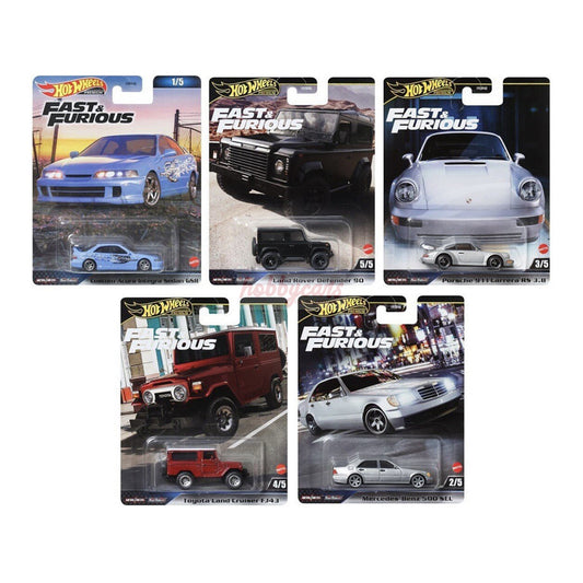 Hot Wheels [2024 Fast & Furious] Mix 3 - Set of 5 Cars (Damaged)