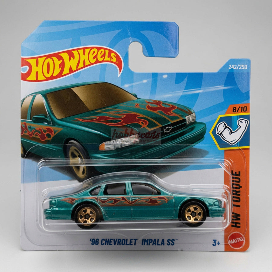 Hot Wheels '96 Chevrolet Impala SS (Green) Short Card (Damaged) HW Torque 242/250