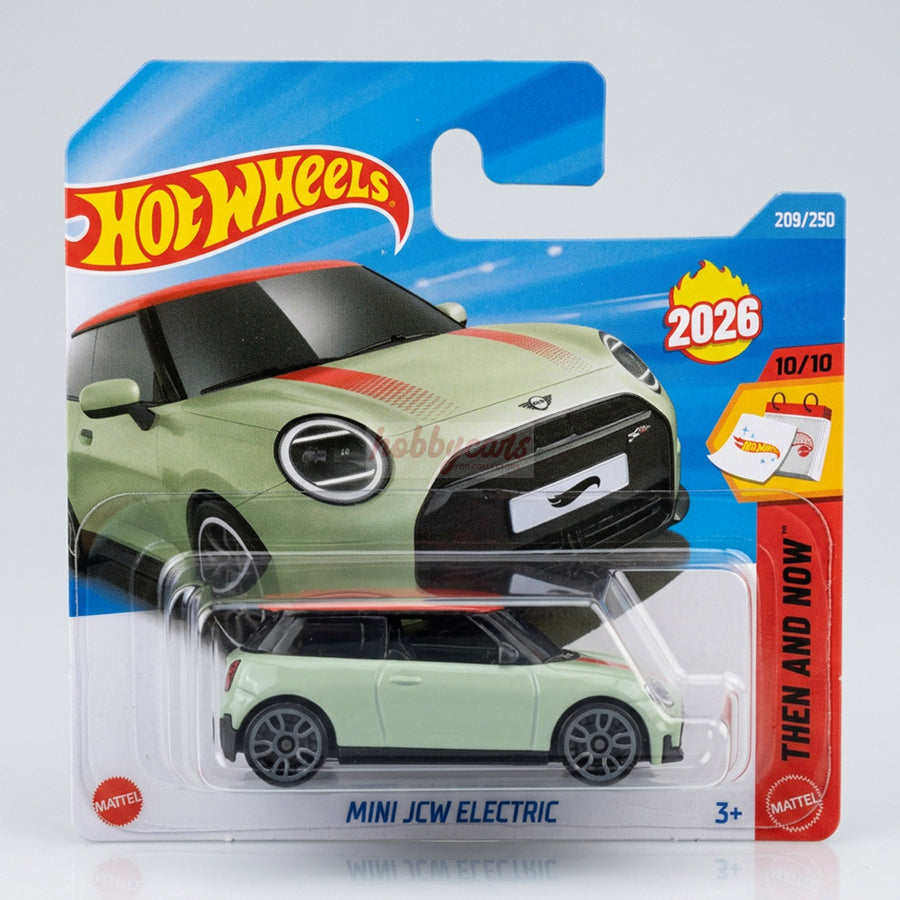 Hot Wheels Mini JCW Electric (Tale Green) Short Card (Damaged) Then And Now 209/250