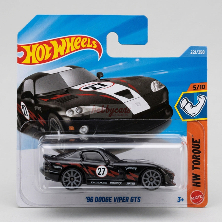 Hot Wheels '96 Dodge Viper GTS (Black) Short Card HW Torque 221/250