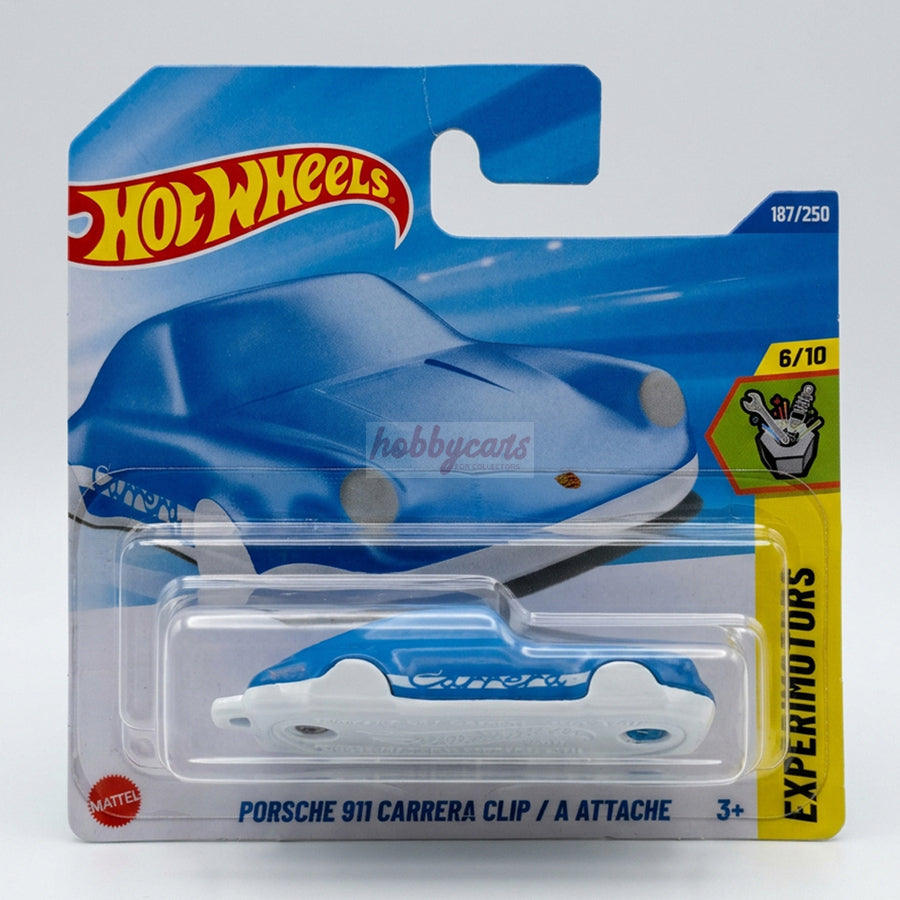 Hot Wheels Porsche 911 Carrera Clip (Blue/White) Short Card (Damaged) Experimotors 187/250