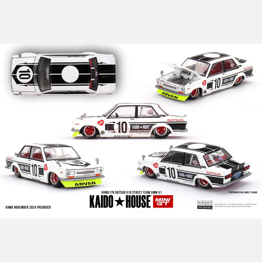 MiniGT KAIDO HOUSE #176 Datsun 510 Street Team XMM V1