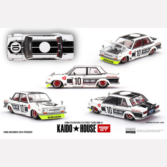 MiniGT KAIDO HOUSE #176 Datsun 510 Street Team XMM V1