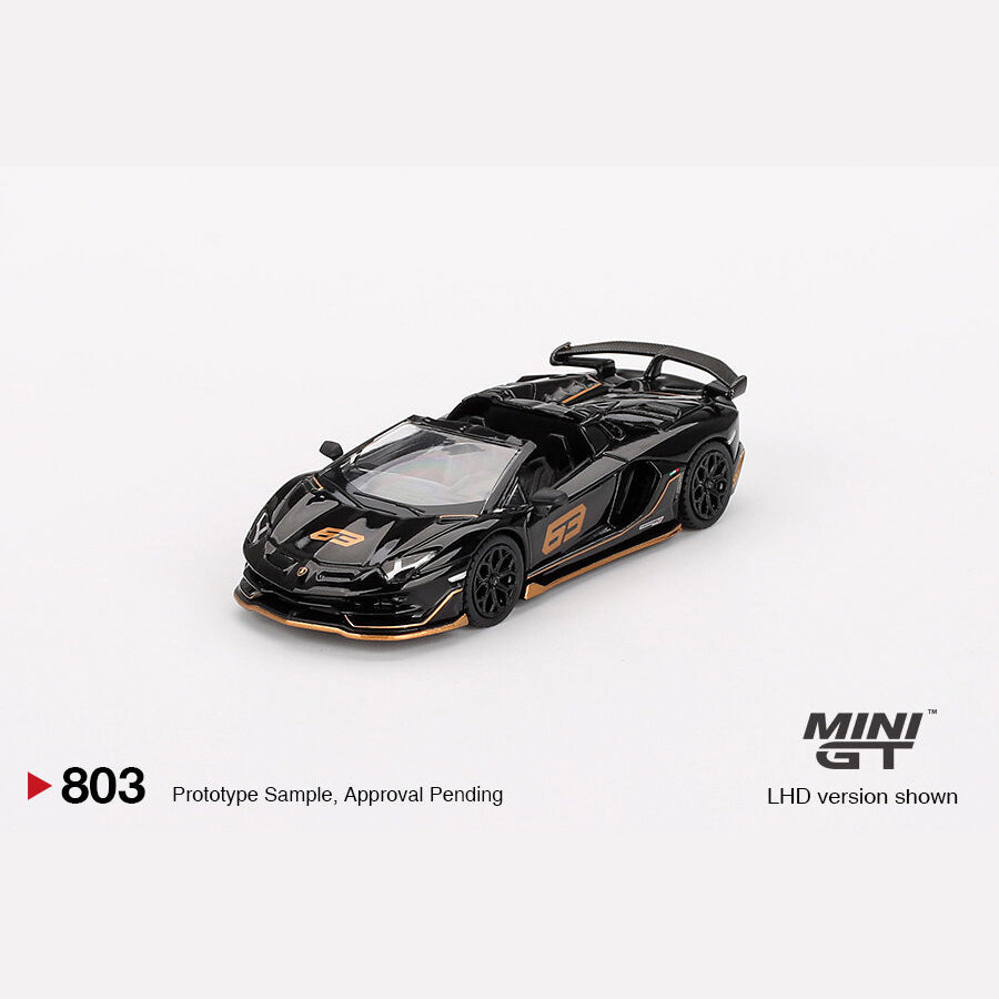 MiniGT #803 Lamborghini Aventador SVJ 63 Roadster Nero Aldebaran