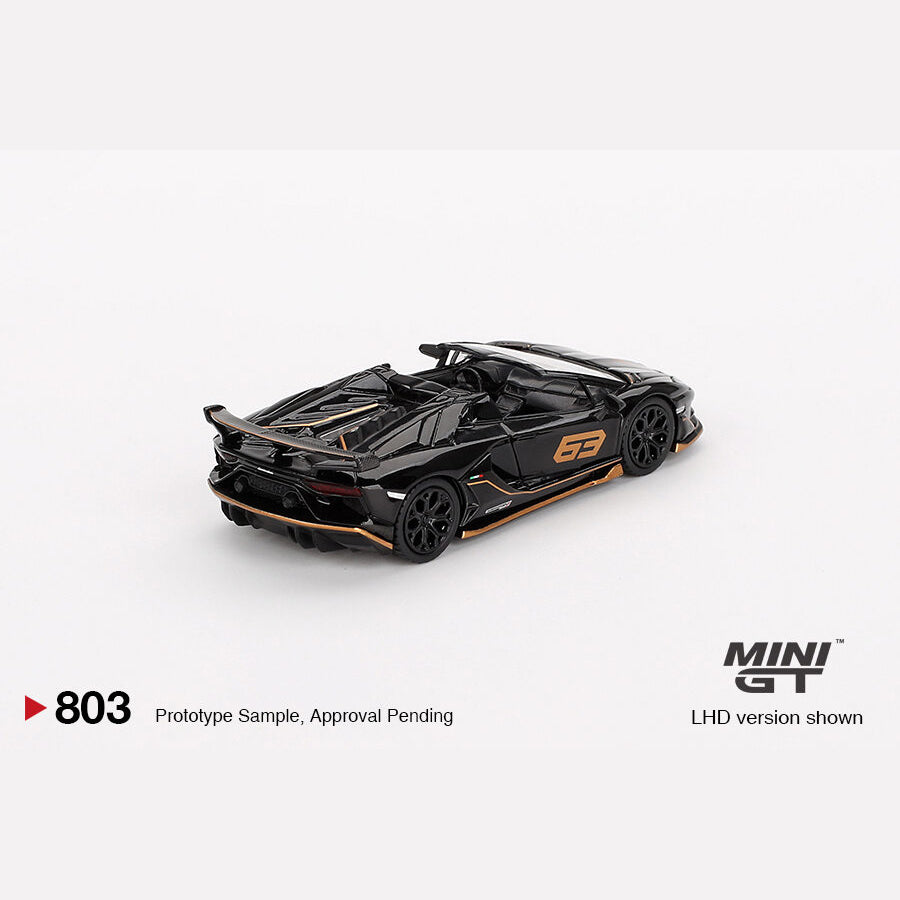 MiniGT #803 Lamborghini Aventador SVJ 63 Roadster Nero Aldebaran