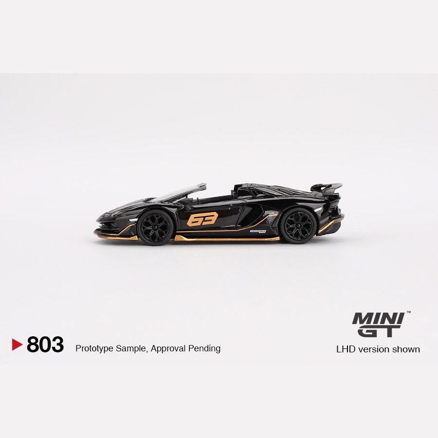 MiniGT #803 Lamborghini Aventador SVJ 63 Roadster Nero Aldebaran