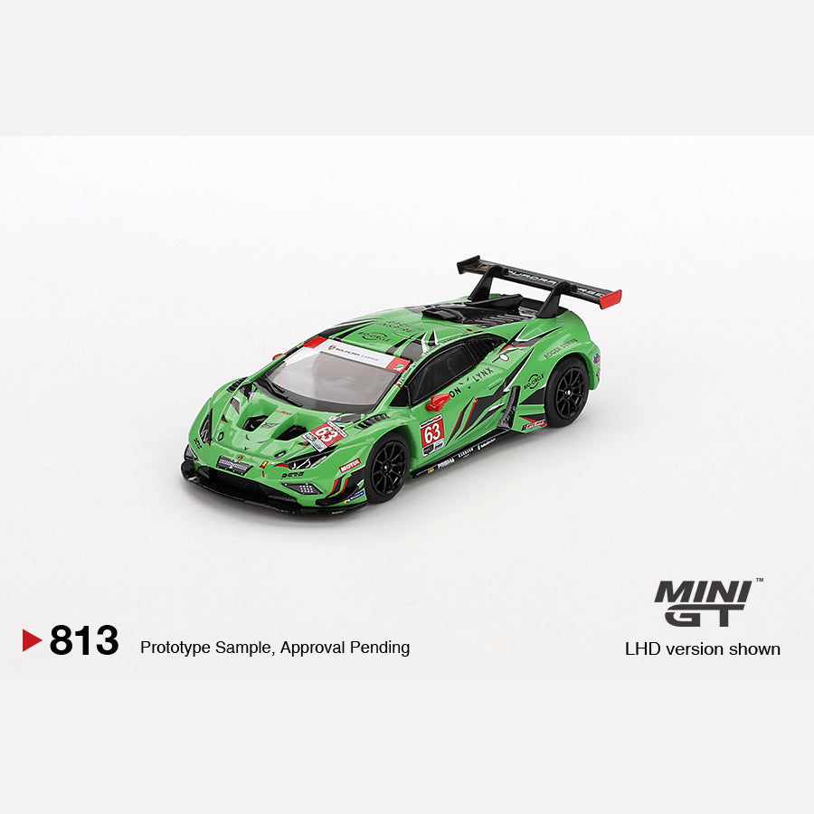 MiniGT #813 Lamborghini Huracán GT3 EVO2 #63 Iron Lynx  IMSA 2023  Daytona 24 Hrs