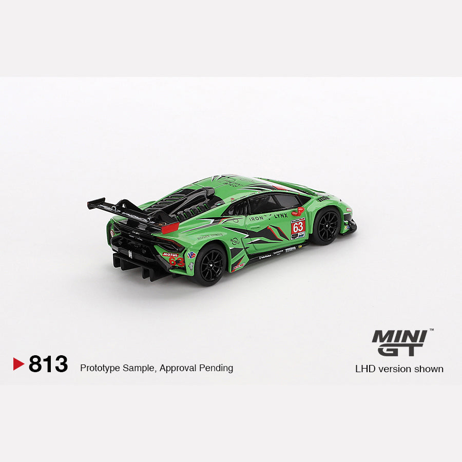 MiniGT #813 Lamborghini Huracán GT3 EVO2 #63 Iron Lynx  IMSA 2023  Daytona 24 Hrs