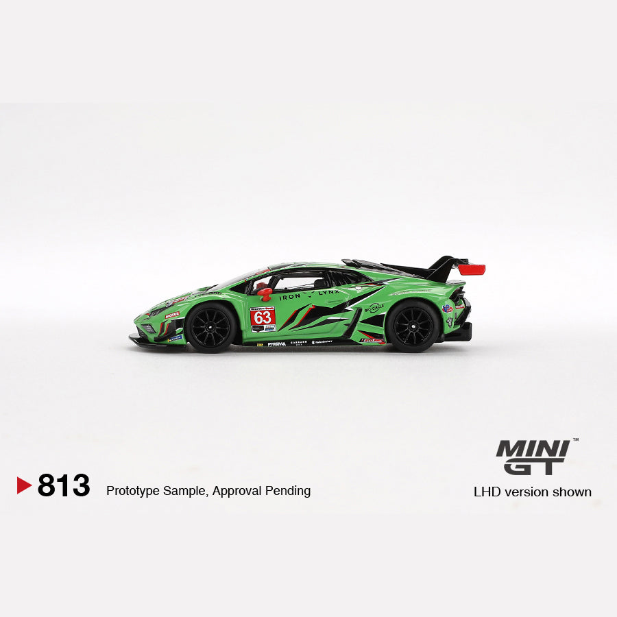 MiniGT #813 Lamborghini Huracán GT3 EVO2 #63 Iron Lynx  IMSA 2023  Daytona 24 Hrs