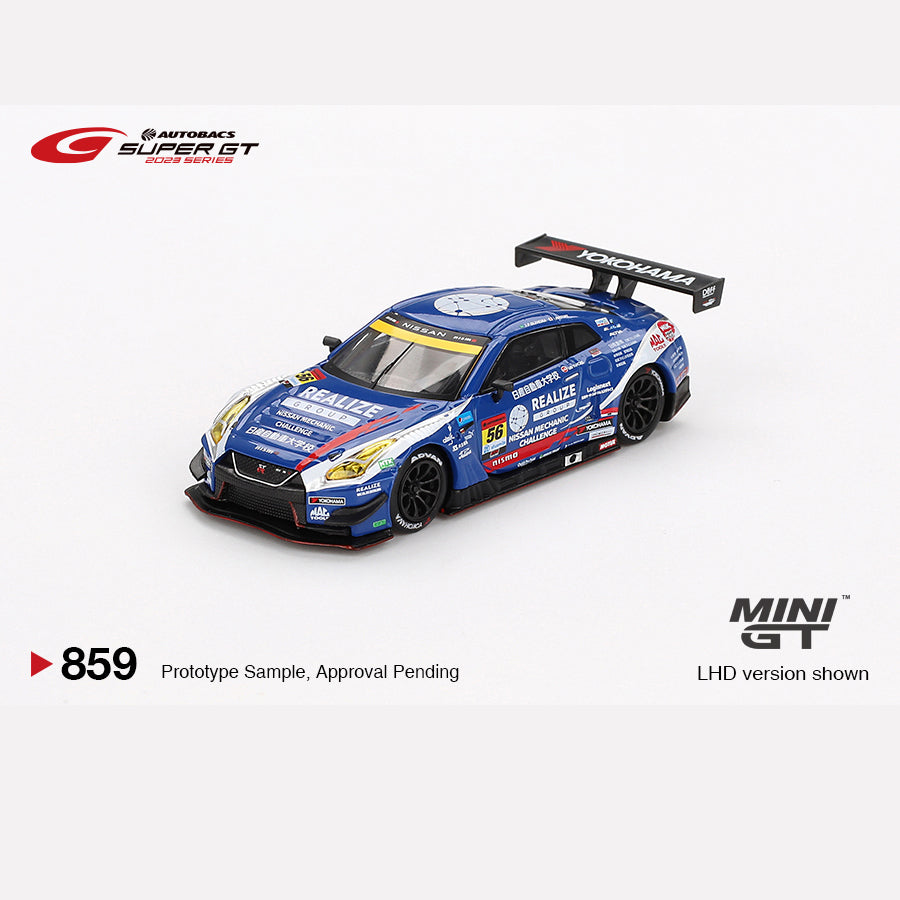 MiniGT #859 Nissan GT-R NISMO GT3 #56 " REALIZE NISSAN MECHANIC CHALLENGE GT-R" 2023 SUPER GT SERIES (Blister)