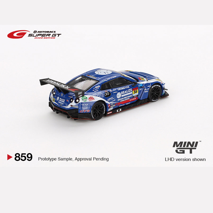 MiniGT #859 Nissan GT-R NISMO GT3 #56 " REALIZE NISSAN MECHANIC CHALLENGE GT-R" 2023 SUPER GT SERIES (Blister)