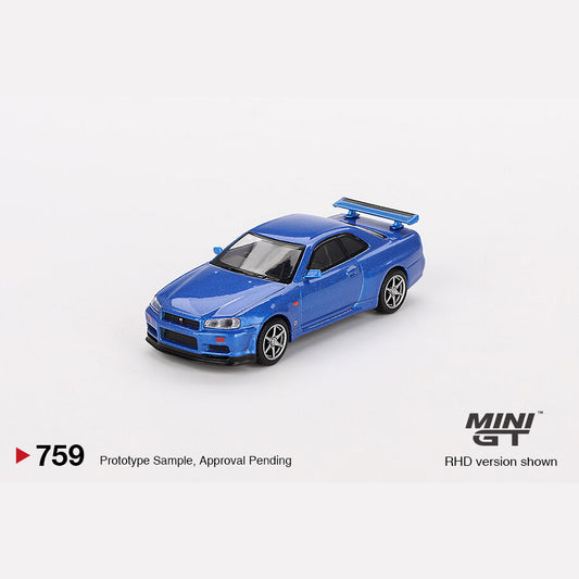 MiniGT #759 Nissan Skyline GT-R (R34) V-Spec Bayside Blue