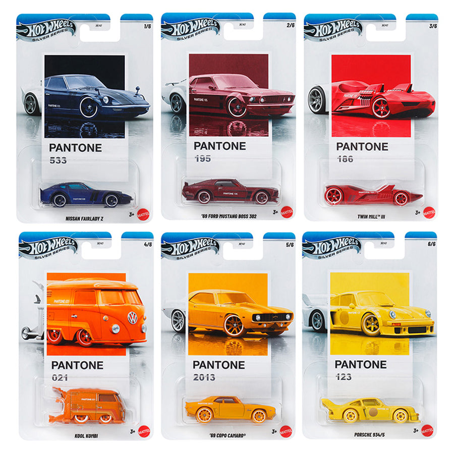 [PREORDER] Hot Wheels [2025 Silver Series] Pantone A Assortment, Set of 6