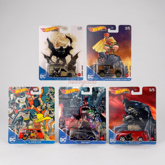 Hot Wheels [2022 Pop Culture] Batman - Set of 5 Cars (Damaged)