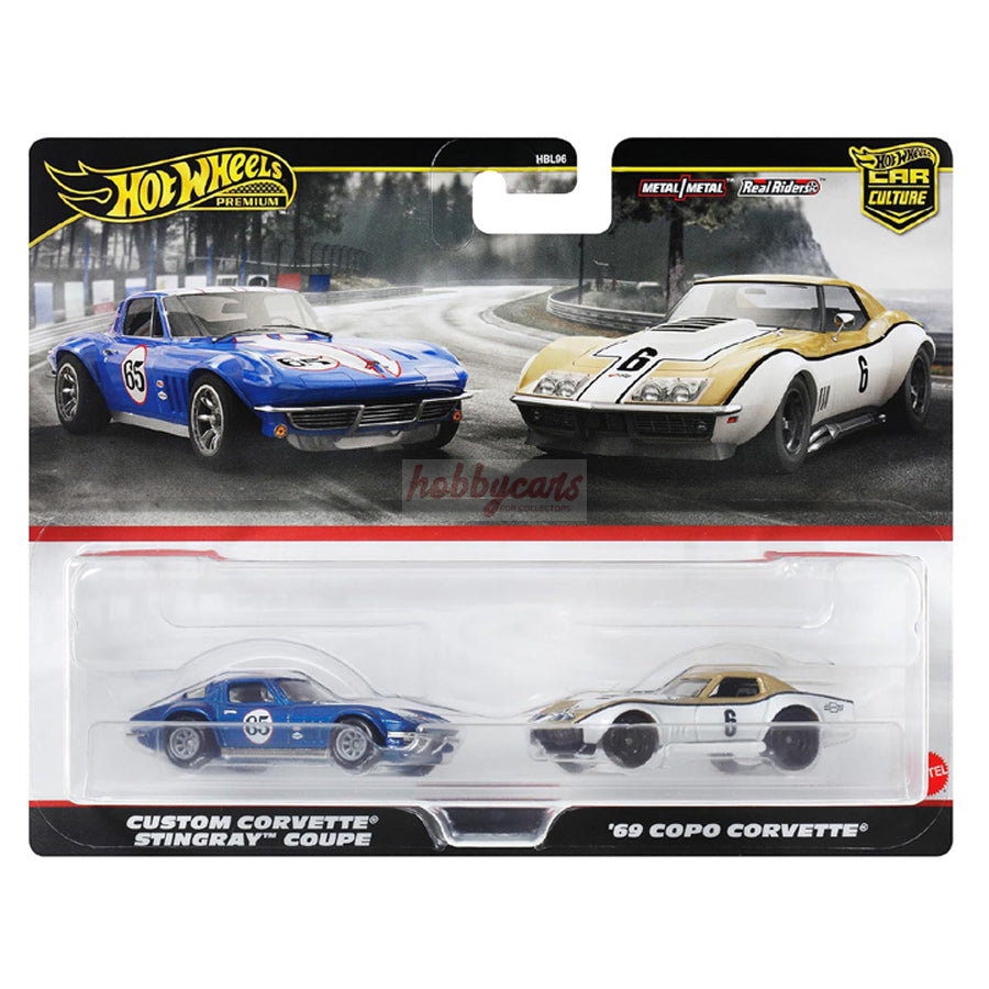 Hot Wheels 2 Twin Pack Custom Corvette Stingray Coupe, '69 Copo Corvette