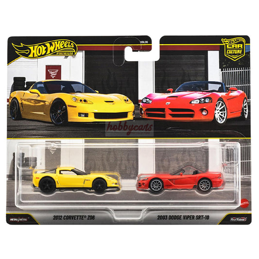 Hot Wheels 2 Twin Pack 2012 Corvette Z06, 2003 Dodge Viper SRT-10