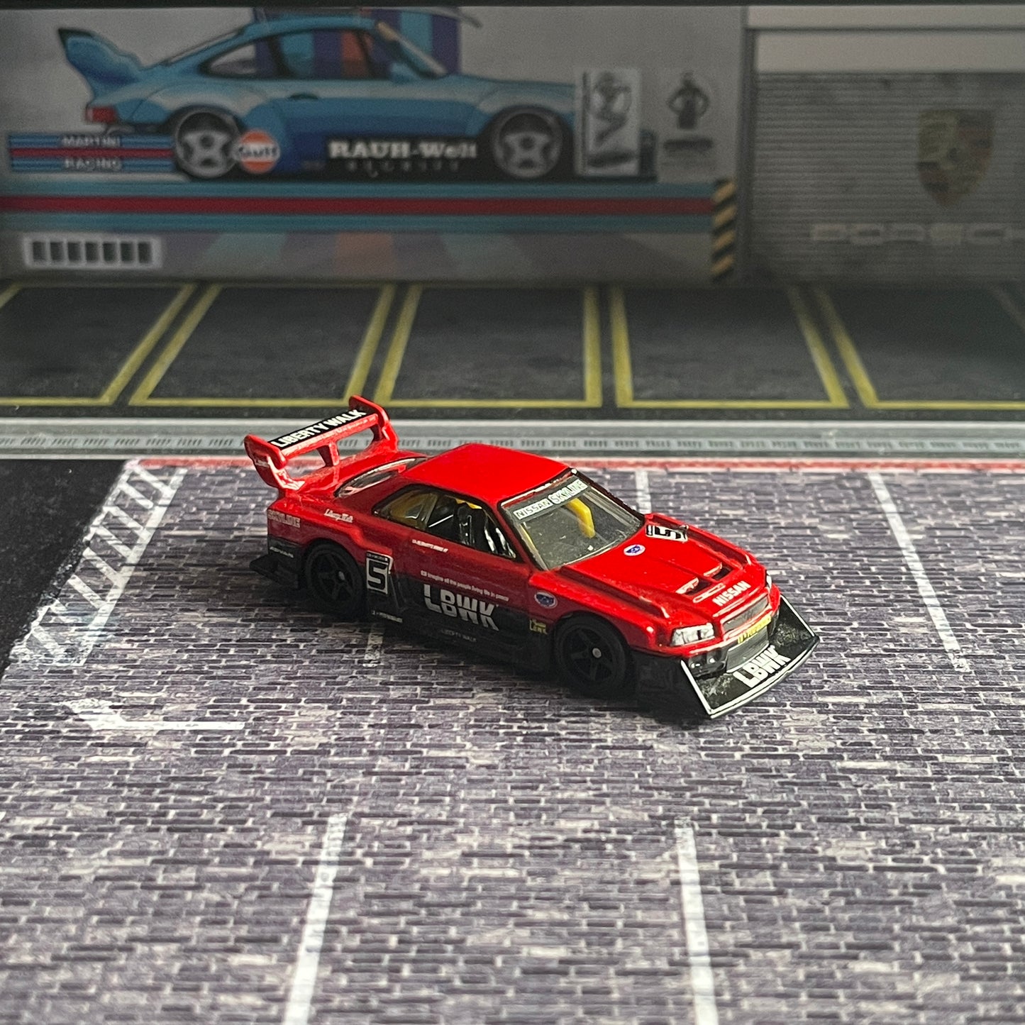 Hot Wheel Loose LB-ER34 Super Silhouette Nissan Skyline (Mountain Drifters) (Red) (Damaged)