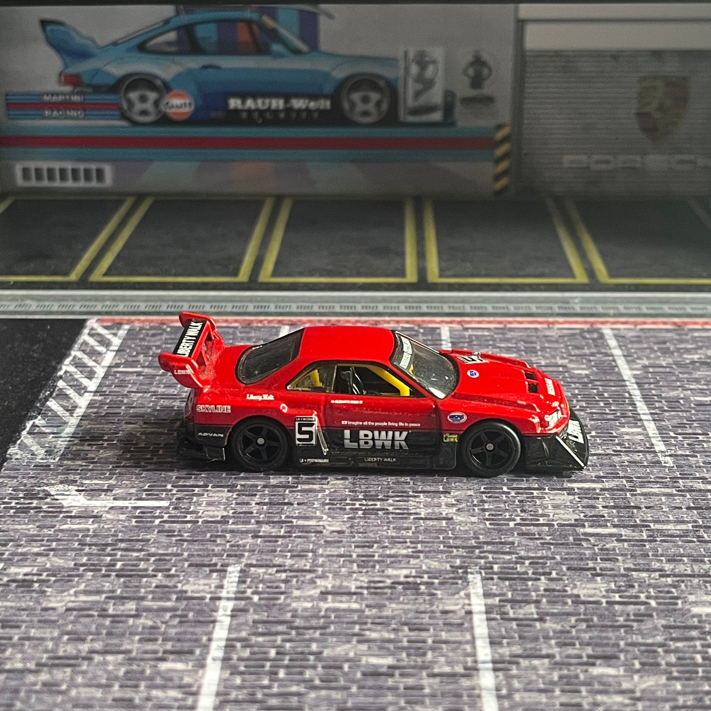 Hot Wheel Loose LB-ER34 Super Silhouette Nissan Skyline (Mountain Drifters) (Red) (Damaged)