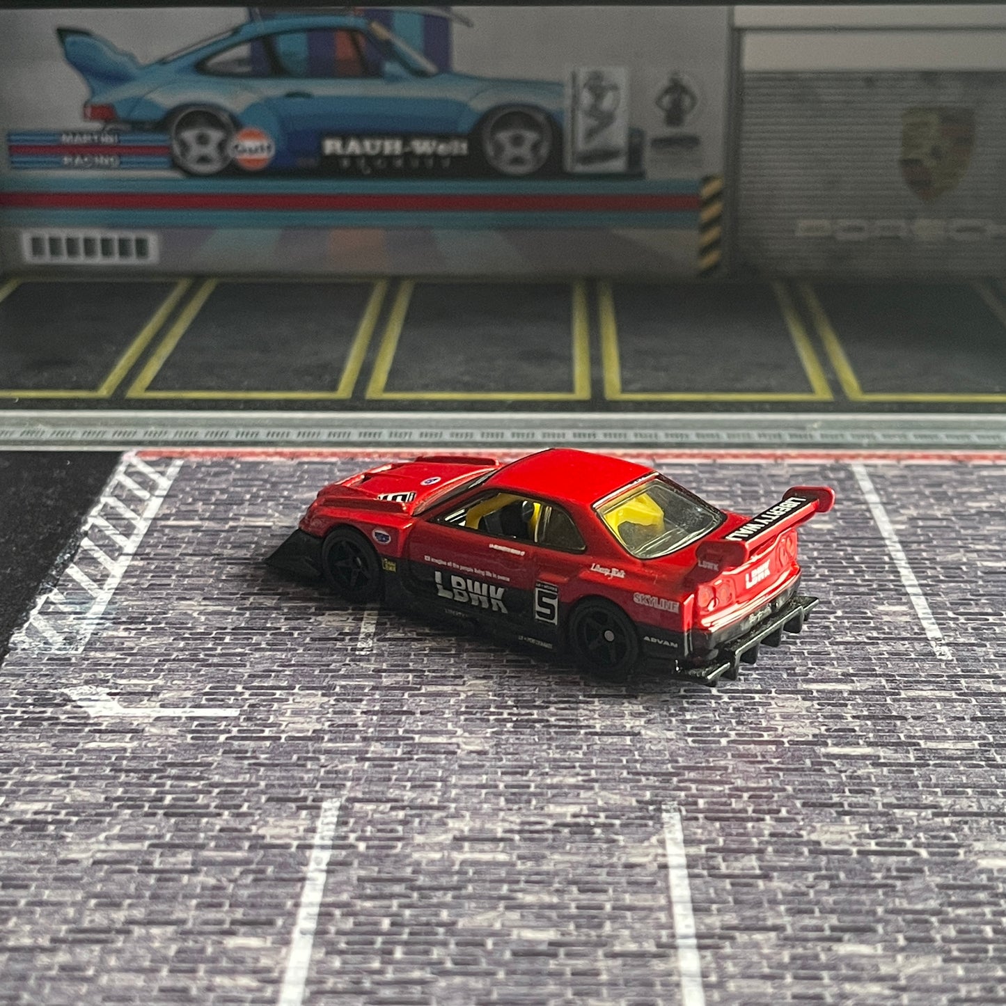 Hot Wheel Loose LB-ER34 Super Silhouette Nissan Skyline (Mountain Drifters) (Red) (Damaged)