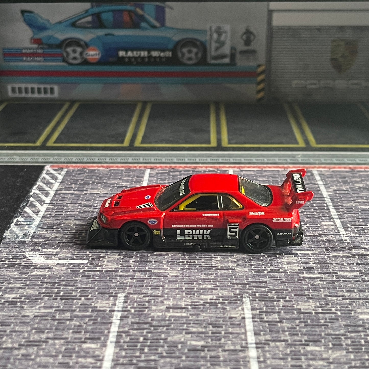 Hot Wheel Loose LB-ER34 Super Silhouette Nissan Skyline (Mountain Drifters) (Red) (Damaged)