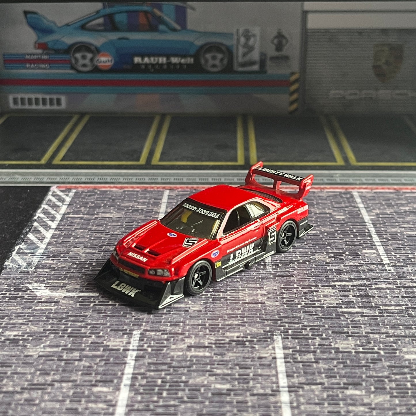 Hot Wheel Loose LB-ER34 Super Silhouette Nissan Skyline (Mountain Drifters) (Red) (Damaged)